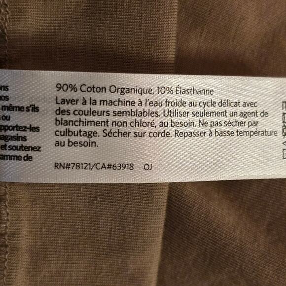 Eileen Fisher Beige Super Soft Organic Cotton Stretchy Cropped Pants Size Large - Picture 8 of 10